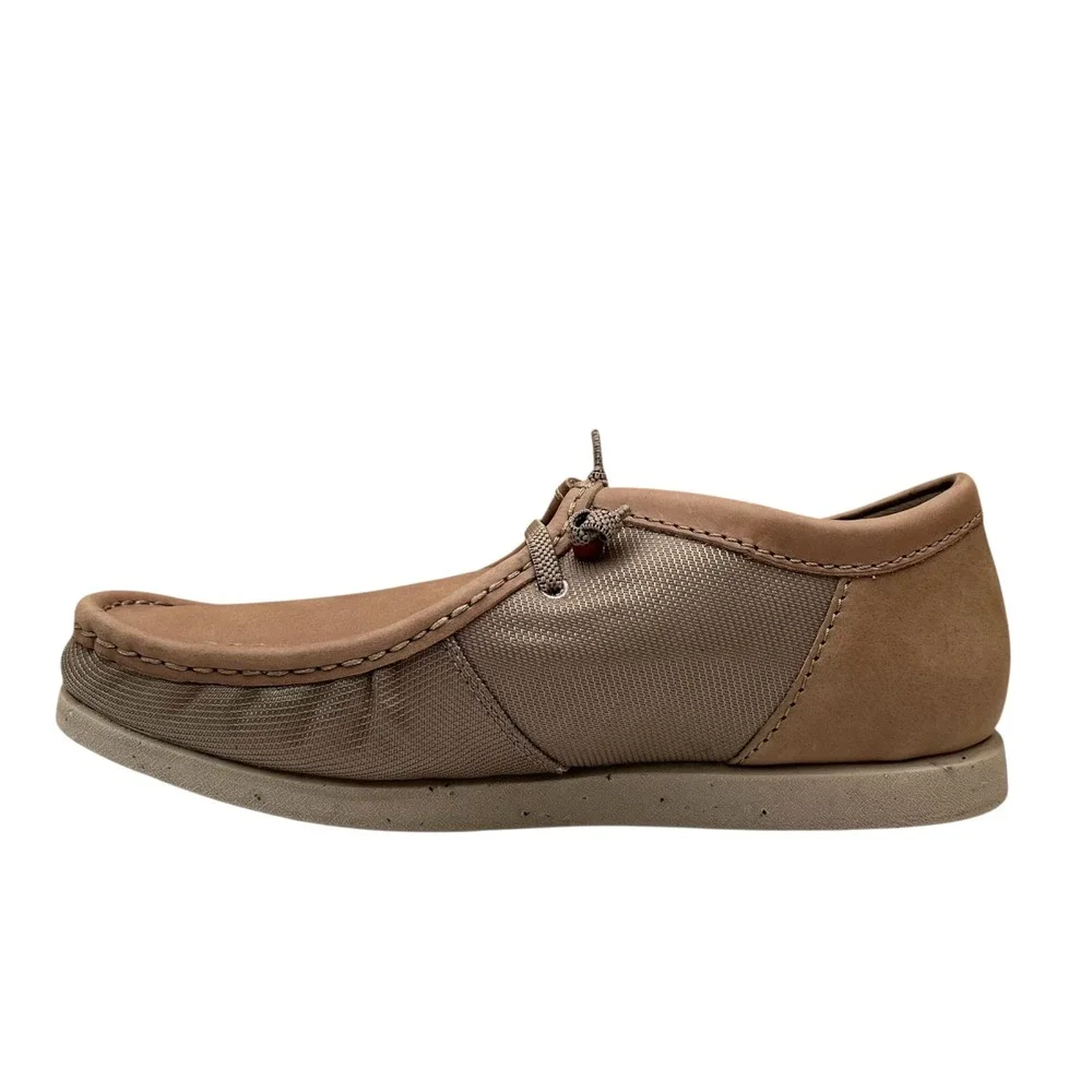 Clarks Mens Shacrelite Moc Leather Casual Shoe Size 10.5 Beige-Tan Slip-on Style